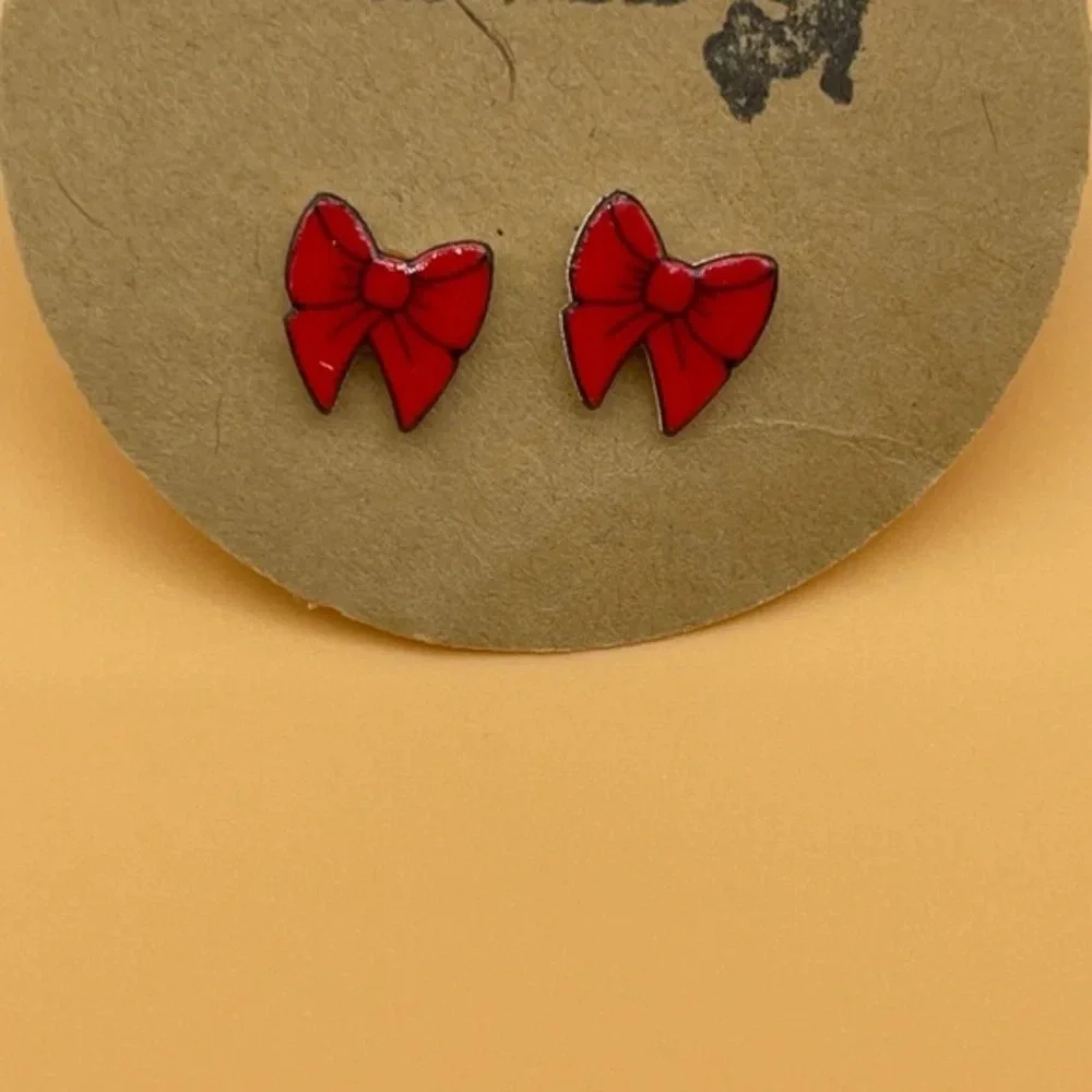 Red Bow Stud Earrings 3/$30 🎃